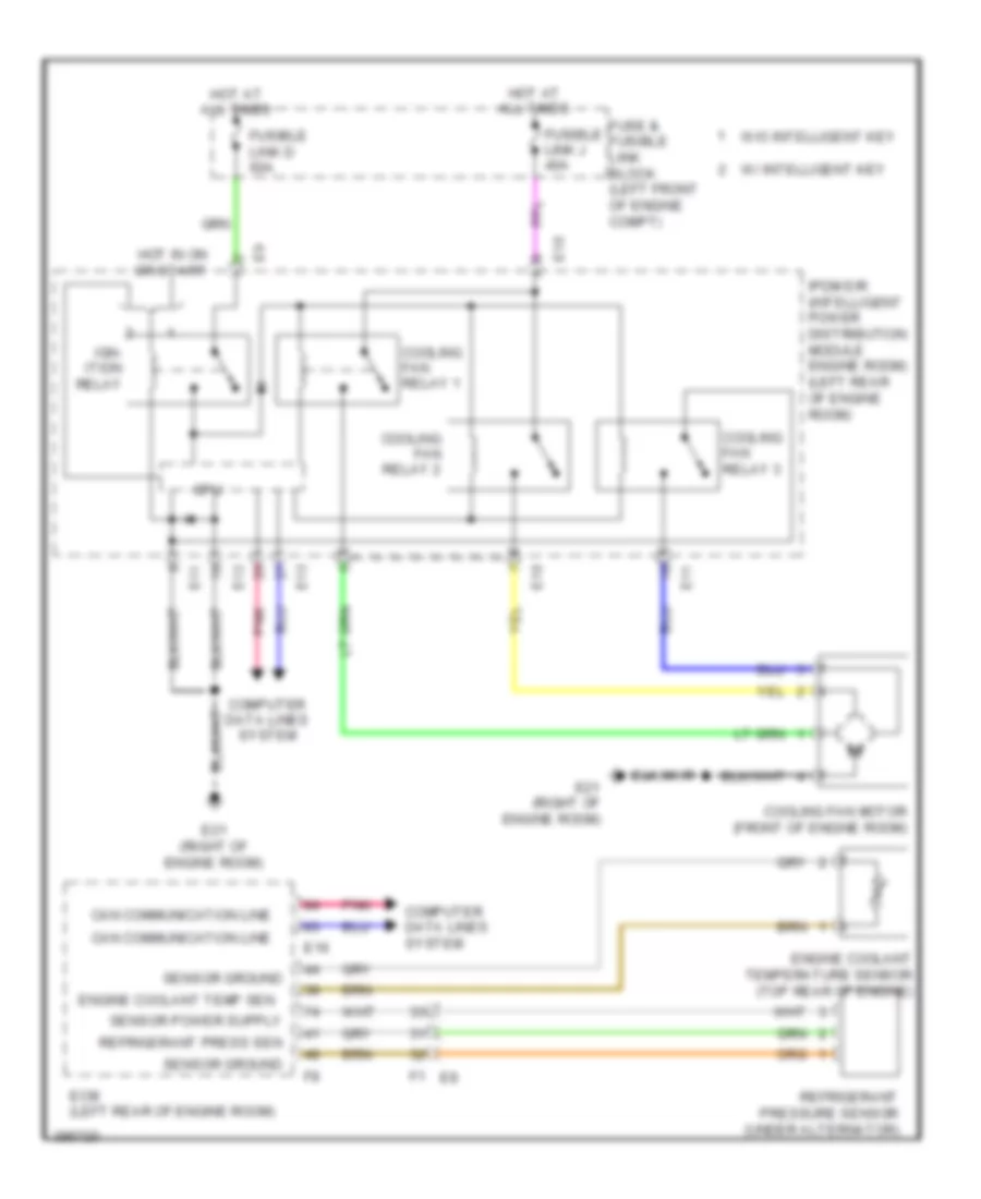 Электросхема системы охлаждения для Nissan Cube SL 2014