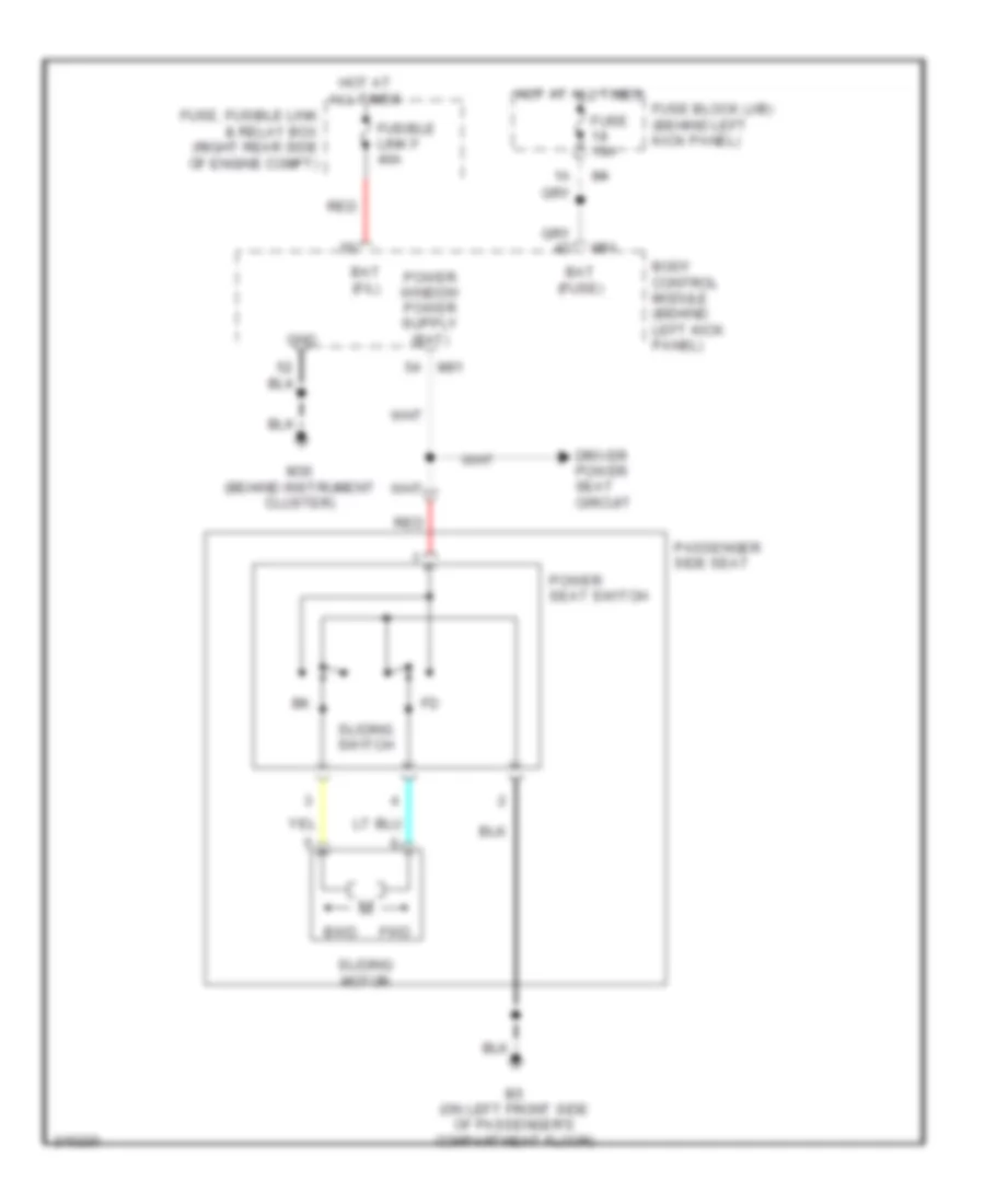 Электросхема привода пассажирского сиденья, Купе для Nissan 350Z 2005