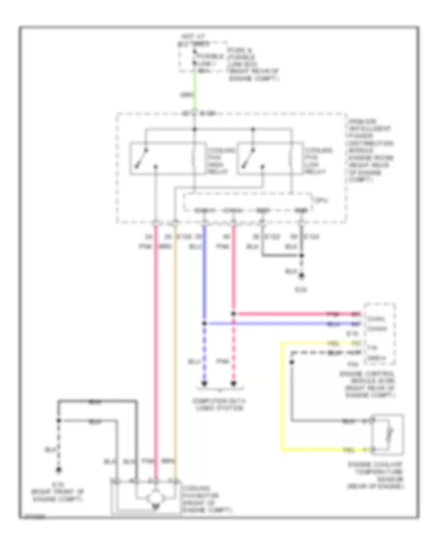 Электросхема системы охлаждения для Nissan Xterra S 2012
