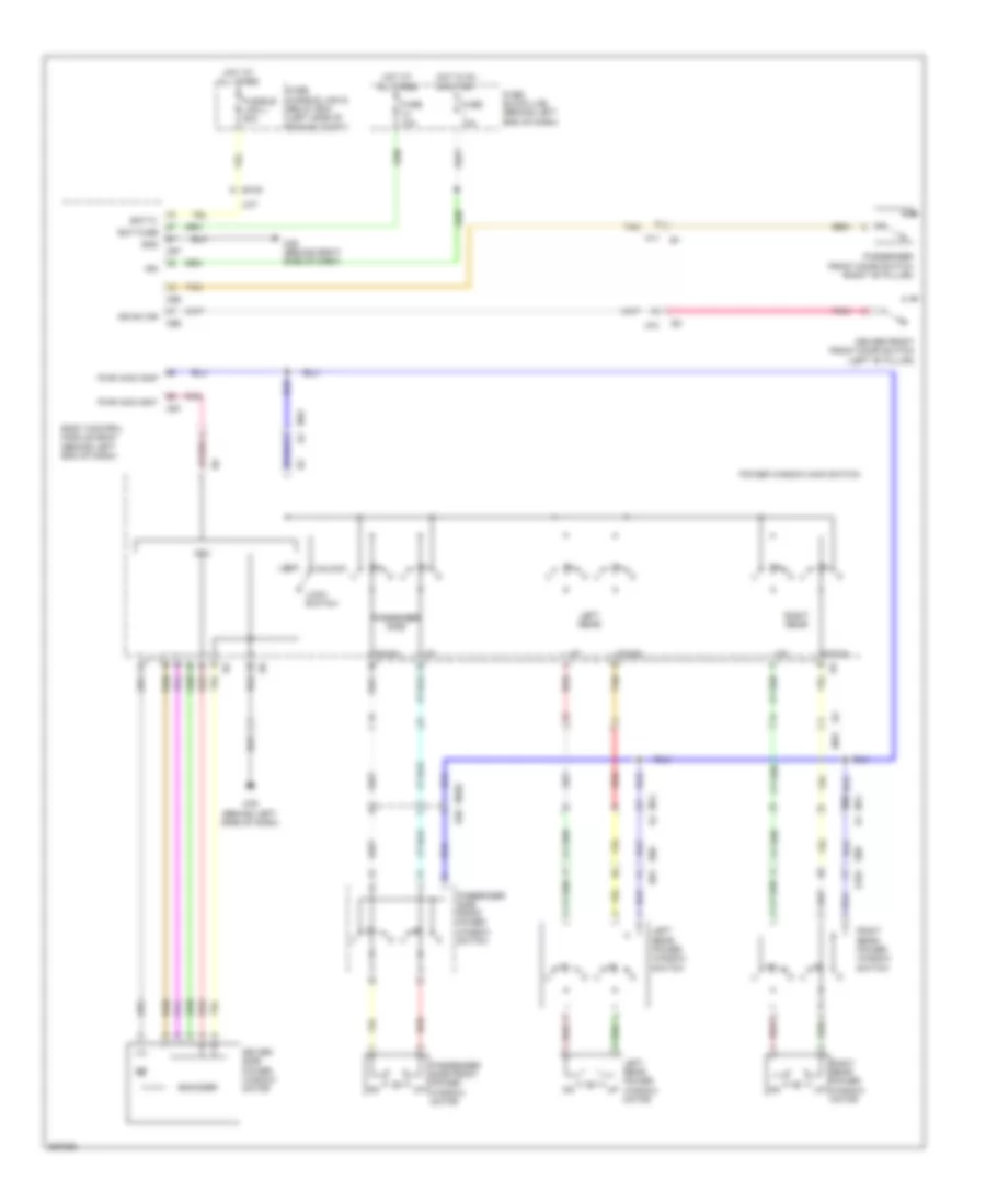 Электросхема стеклоподъемников для Nissan Rogue Select S 2014