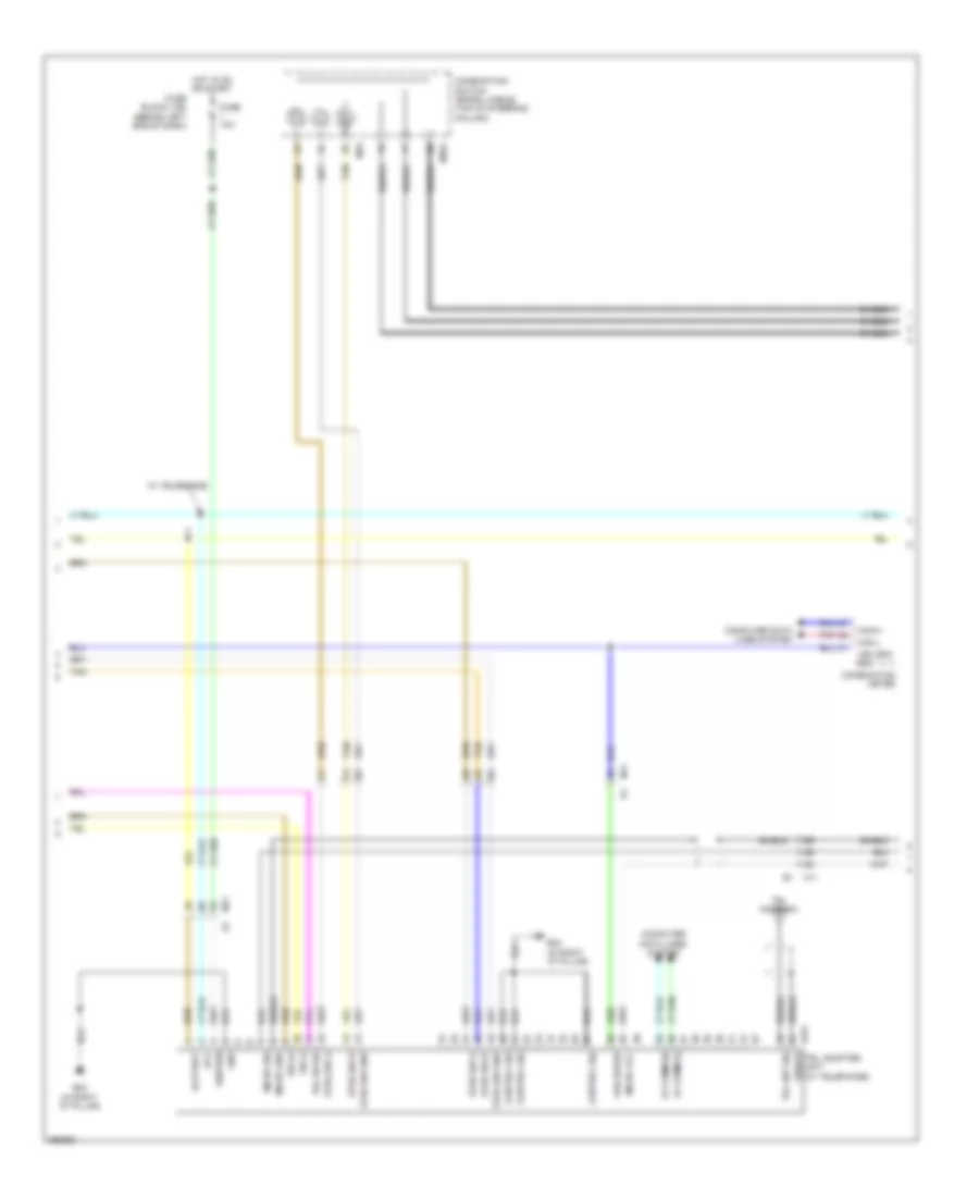 Электросхема магнитолы, стандартная комплектация без Навигация (2 из 3) для Nissan Rogue Select S 2014