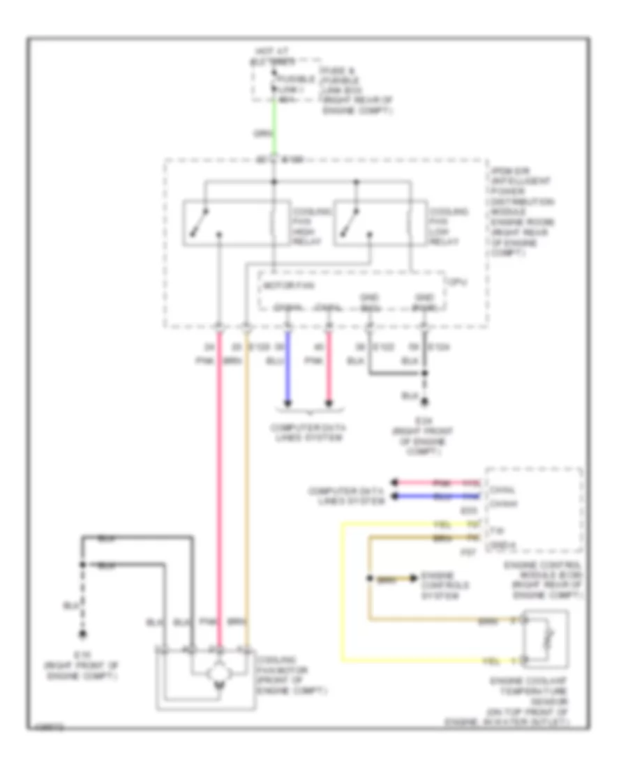 Электросхема системы охлаждения для Nissan Frontier PRO-4X 2014