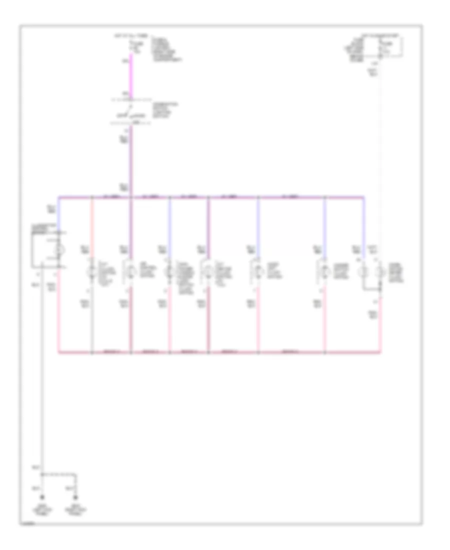Электросхема подсветки приборов, 2 двери для Nissan Frontier XE 2001