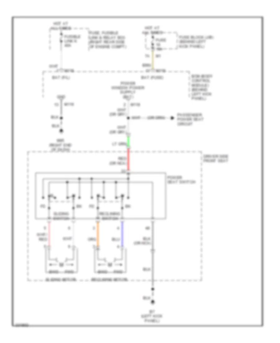 Электросхема привода водительского сиденья для Nissan 370Z Touring 2010