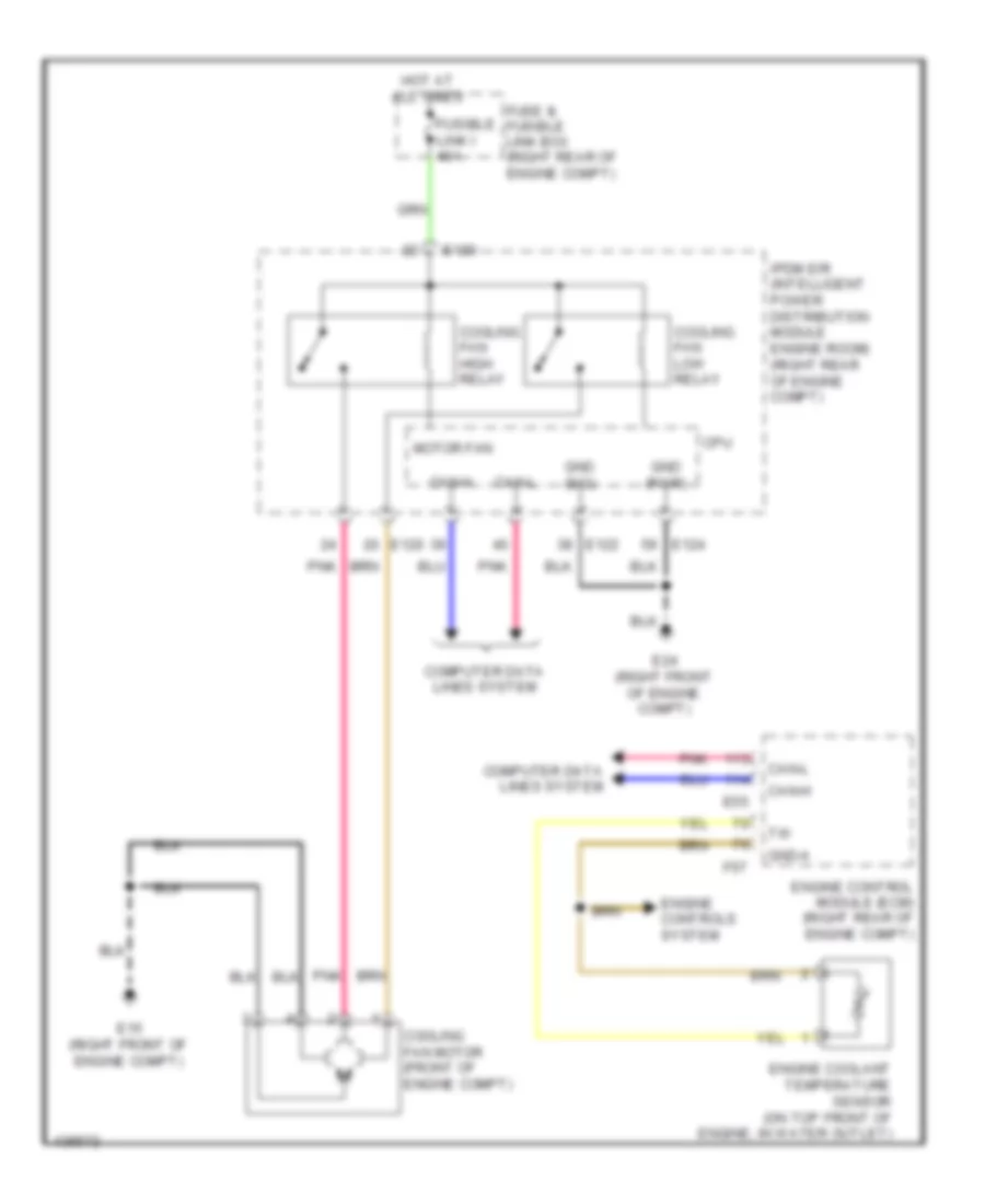 Электросхема системы охлаждения для Nissan Frontier SV 2014