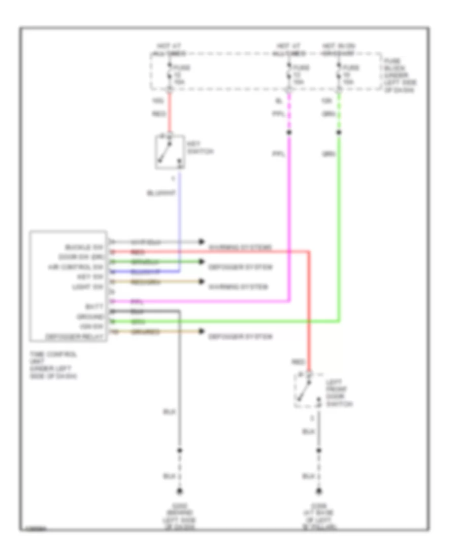 Body Computer Wiring Diagrams, without Remote Control System & without Замки двери с механическим приводом для Nissan Sentra XE 2001