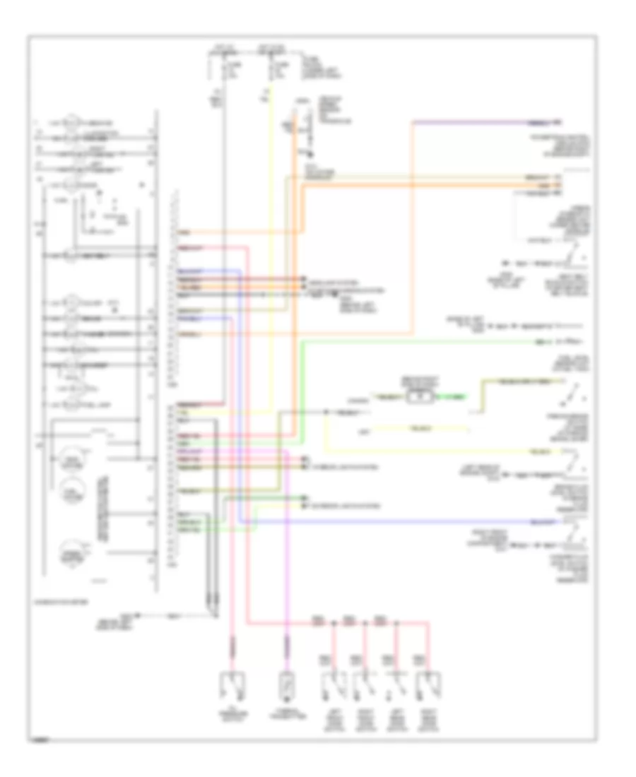 Электросхема панели приборов, без тахометр для Nissan Sentra XE 2001