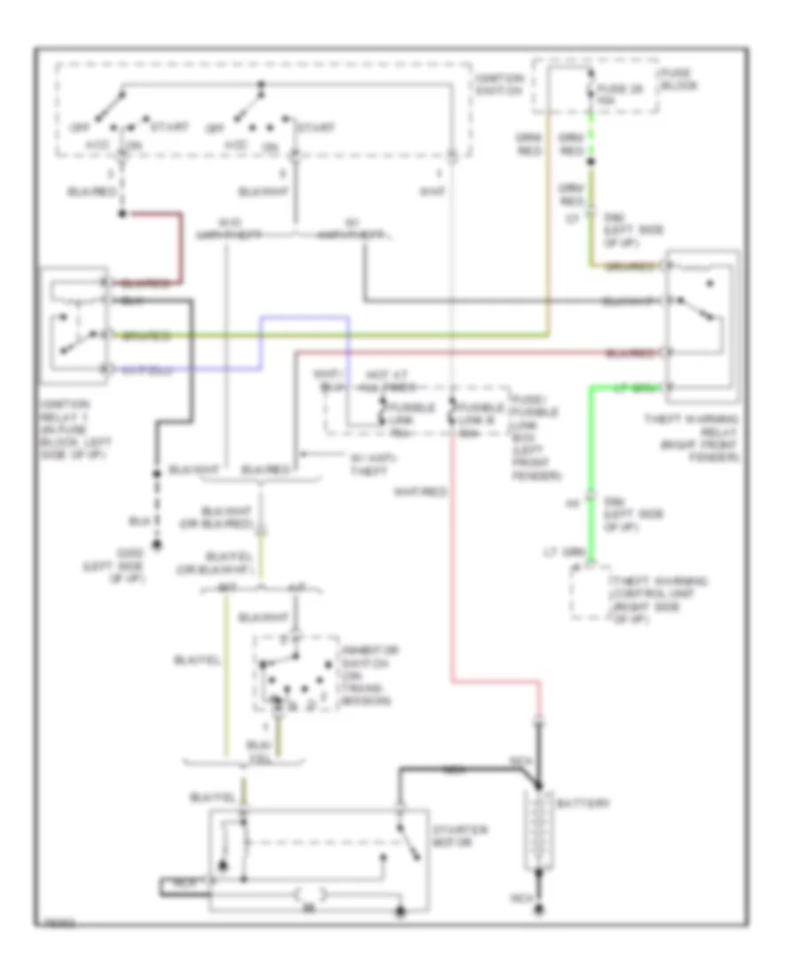 Starting Wiring Diagram, A/T & Canada M/T для Nissan Altima GXE 1993