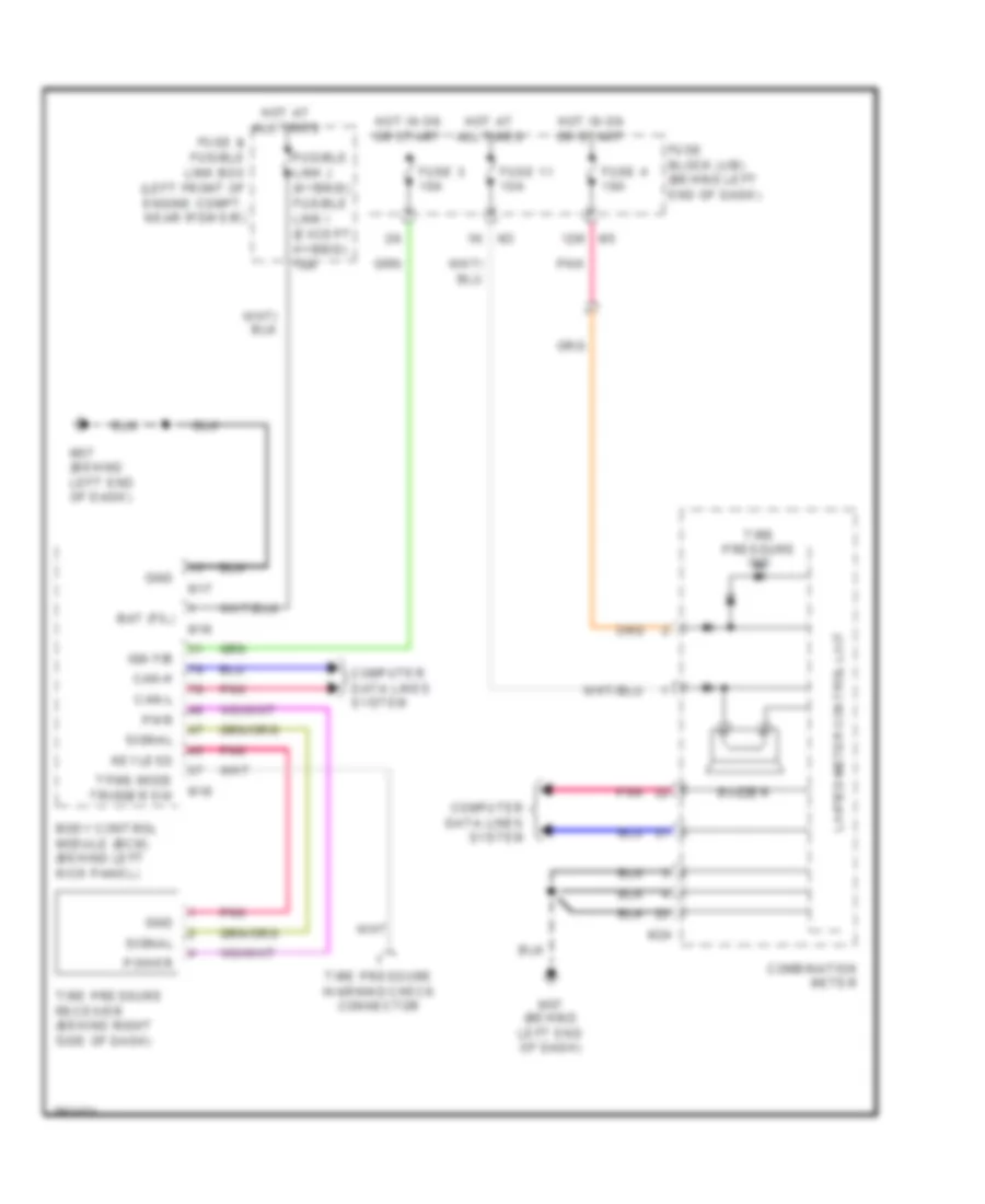 Электросхема системы контроля давления в шинах для Nissan Altima S 2008