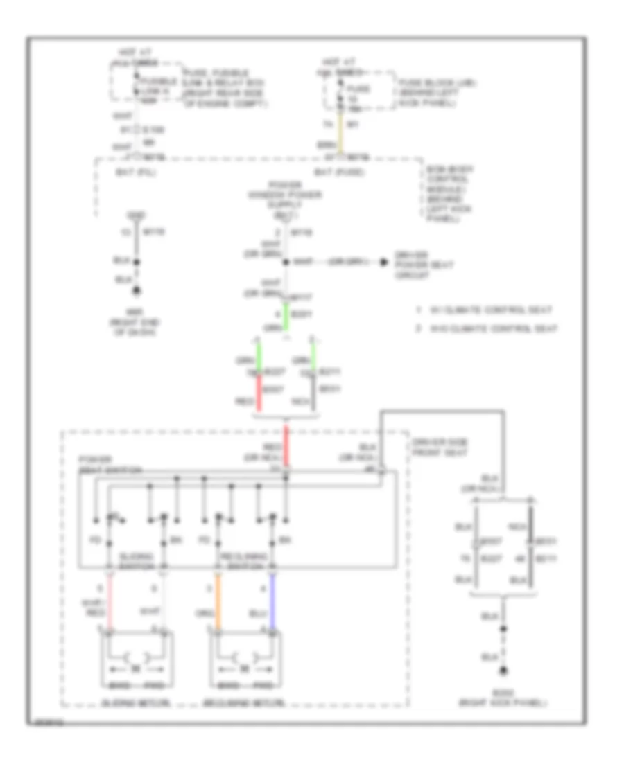 Электросхема привода пассажирского сиденья для Nissan 370Z Nismo 2011