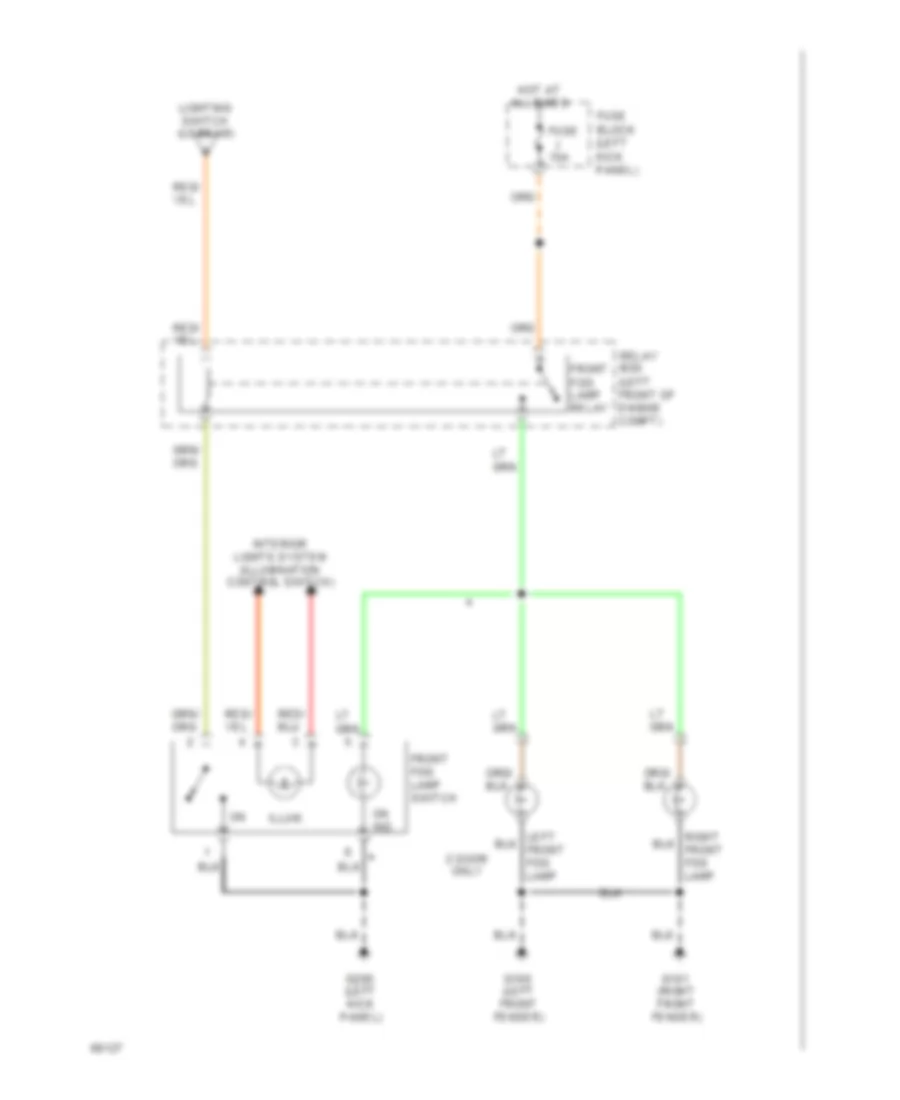 схема противотуманных фар для Nissan Sentra GXE 1994