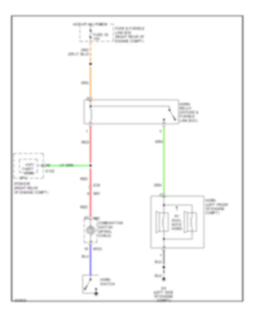 Электросхема звукового сигнал Гудка для Nissan Xterra PRO-4X 2013