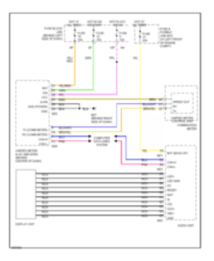 Display Wiring Diagram for Nissan Maxima SE 2007