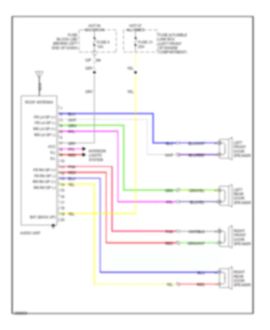 Base Radio Wiring Diagram for Nissan Sentra S 2009