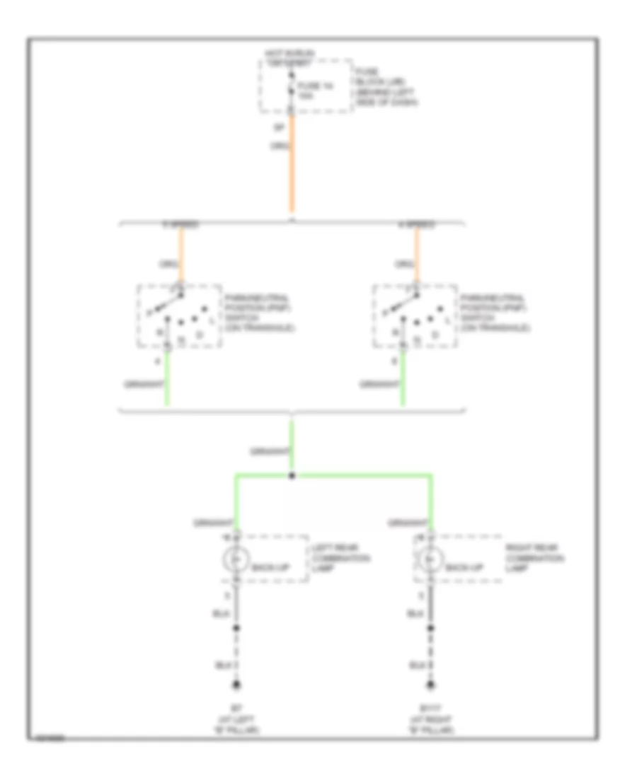 Back up Lamps Wiring Diagram for Nissan Quest SE 2004