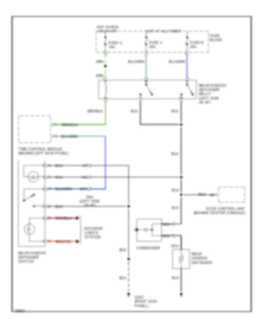 Defogger Wiring Diagram for Nissan Stanza XE 1991