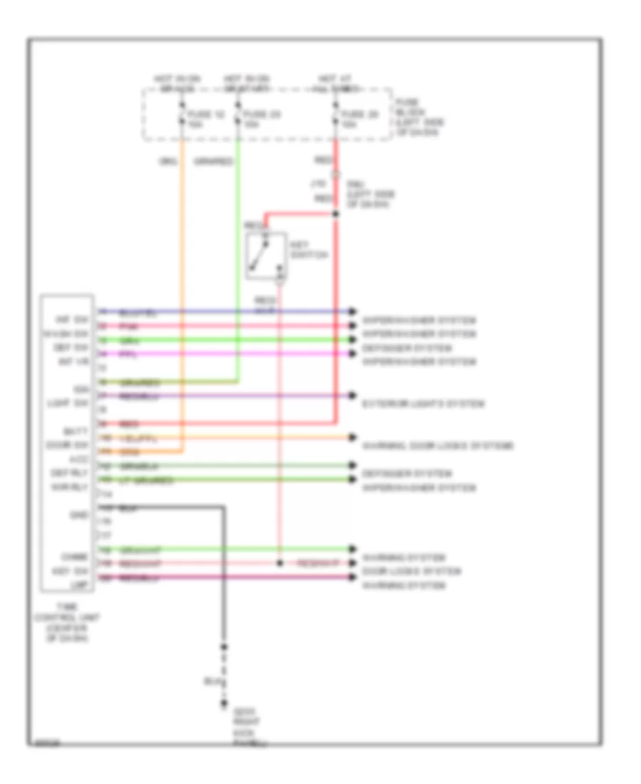 Time Control Unit Wiring Diagram for Nissan Altima GLE 1996