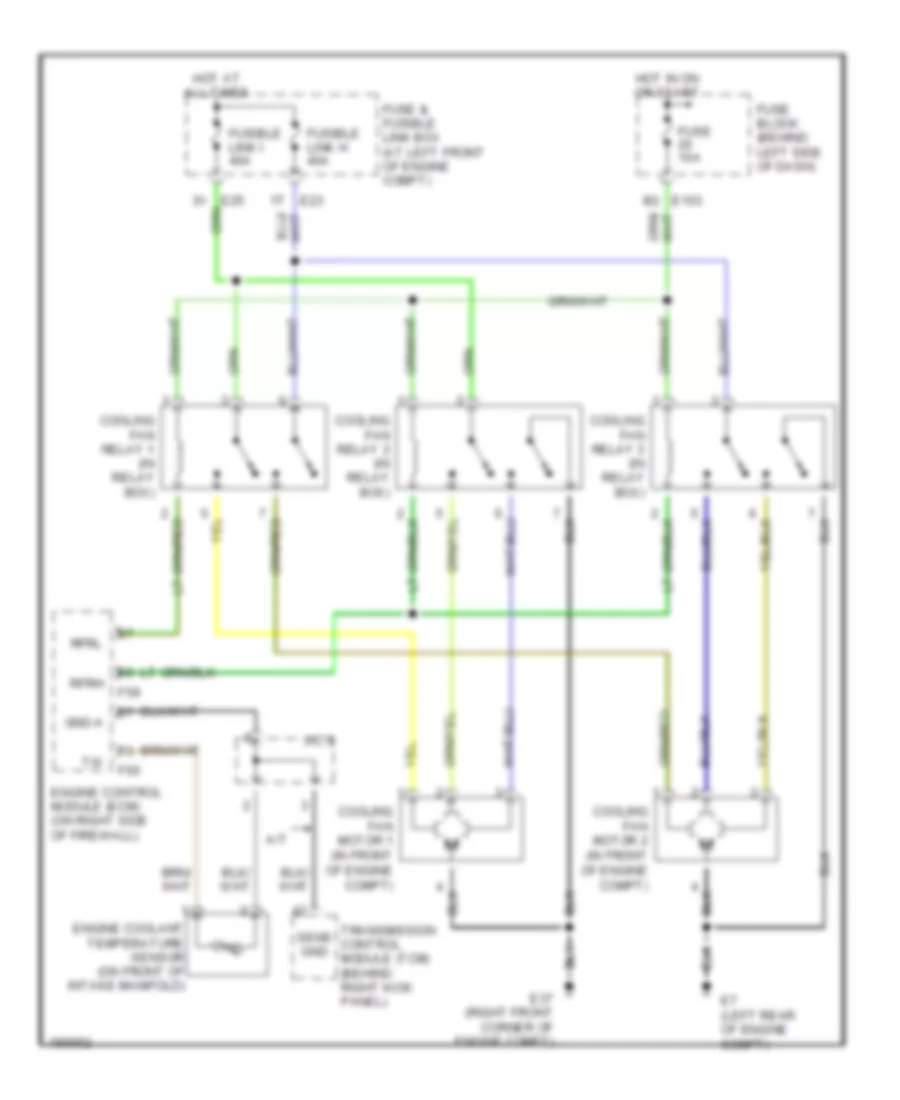 2.5L, Cooling Fan Wiring Diagram for Nissan Sentra 2004