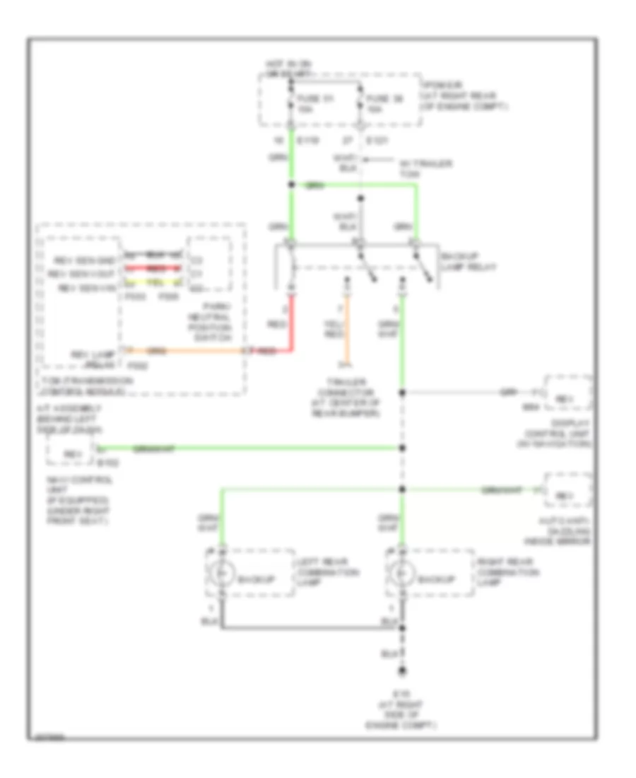 Backup Lamps Wiring Diagram for Nissan Titan LE 2009