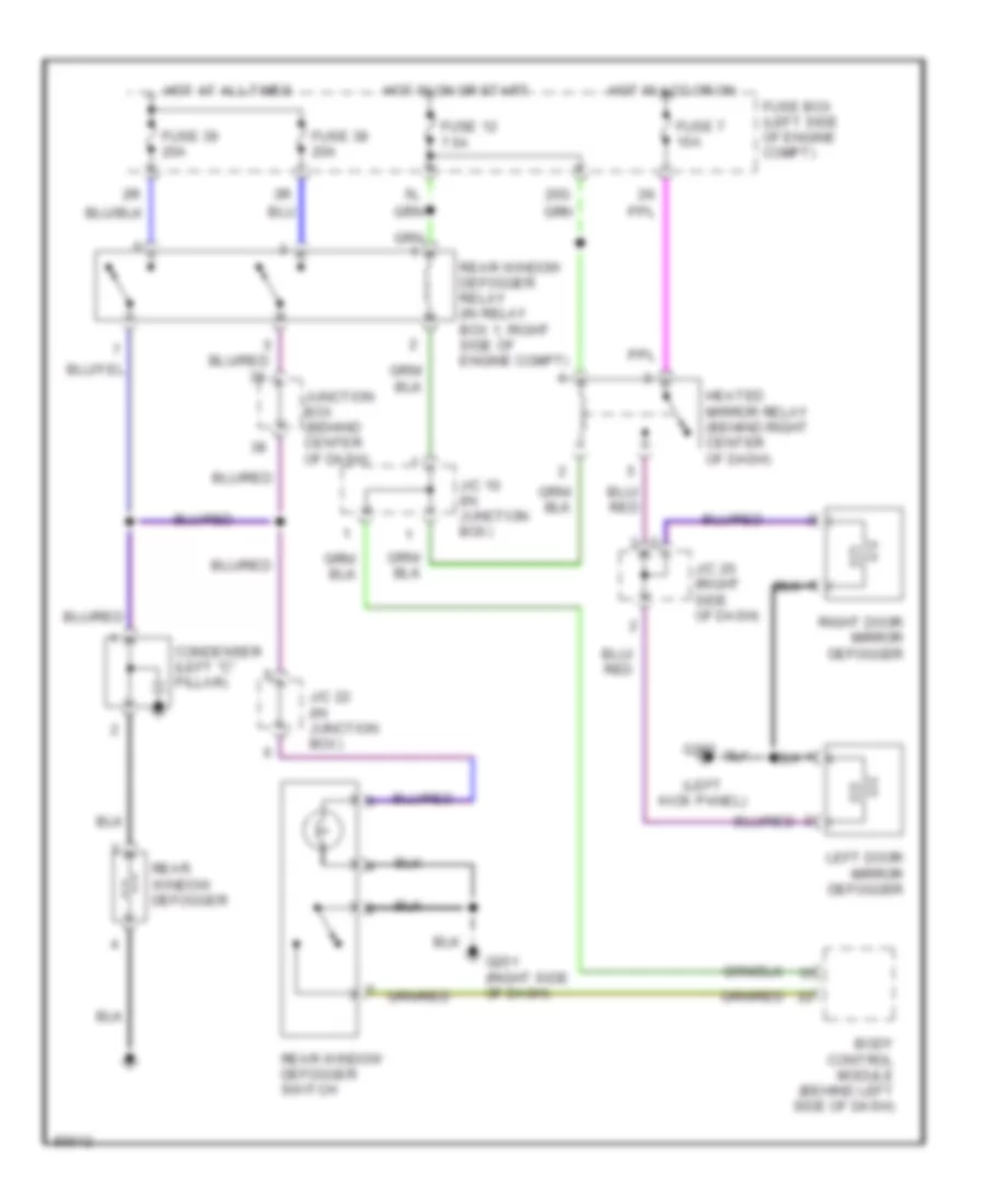 Defogger Wiring Diagram for Nissan Maxima GXE 1996