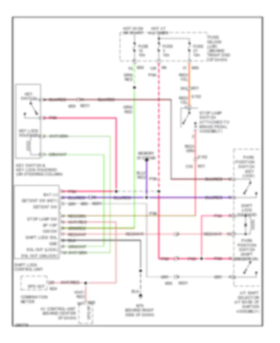 Shift Interlock Wiring Diagram, without Intelligent Key for Nissan Armada Platinum 2014