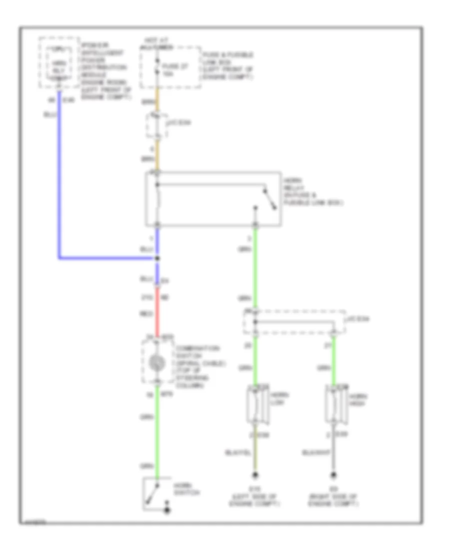 Электросхема звукового сигнал Гудка для Nissan Sentra FE-S 2014