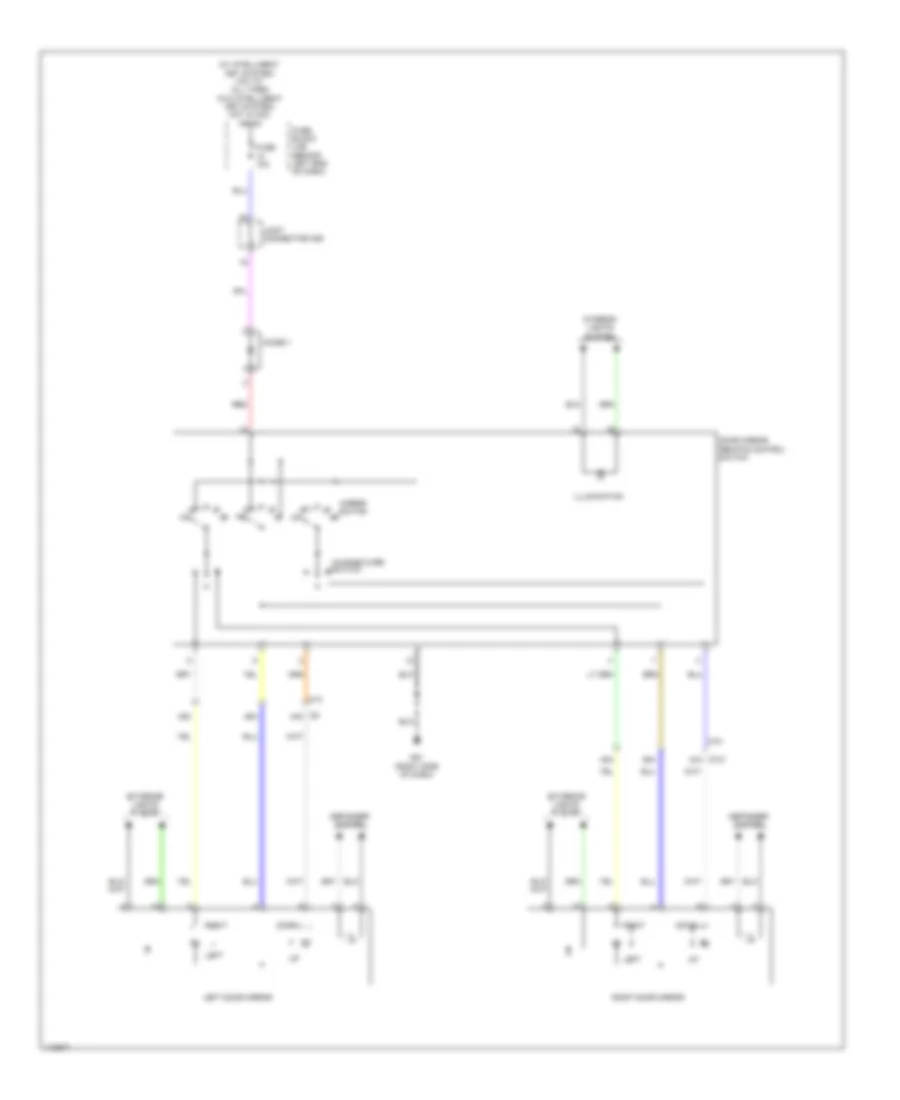 Электросхема привода зеркал для Nissan Sentra FE-S 2014