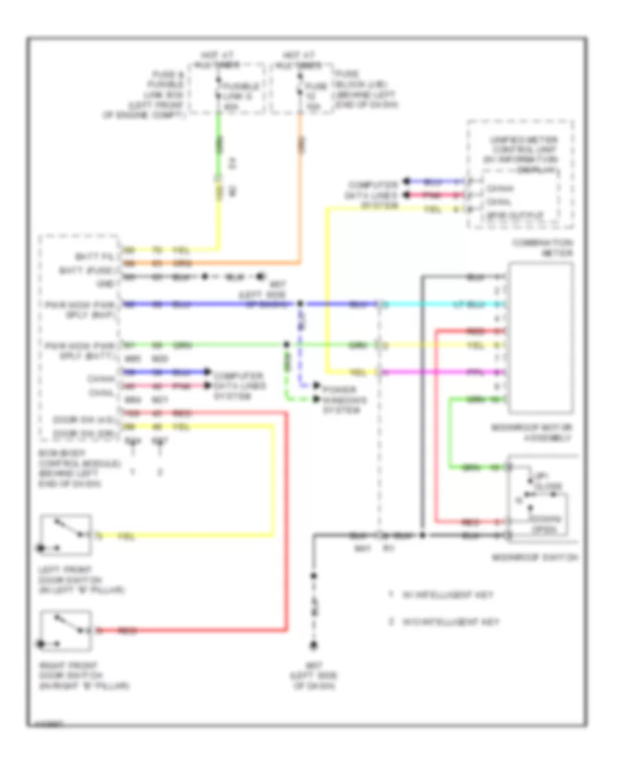Электросхема привода люка или крыши для Nissan Sentra FE-S 2014