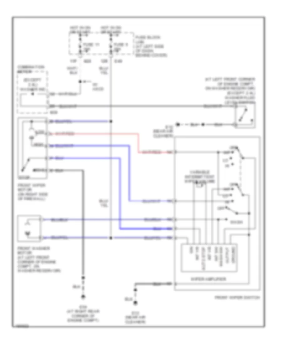 Неустойчивая Электросхема стеклоочистителя, дворников и омывателя для Nissan Xterra SE 2004