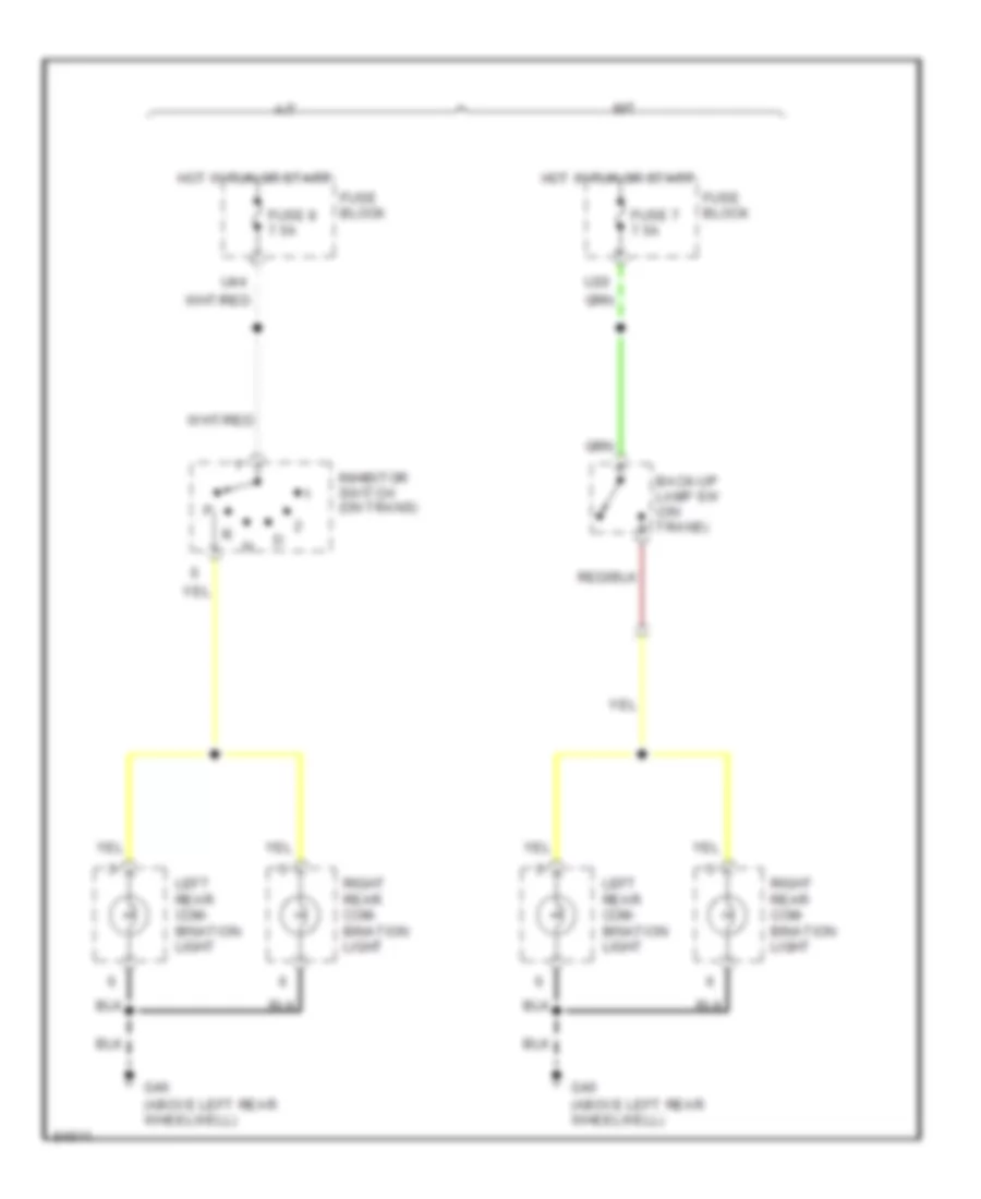 Back up Lamps Wiring Diagram for Nissan Pathfinder XE 1996