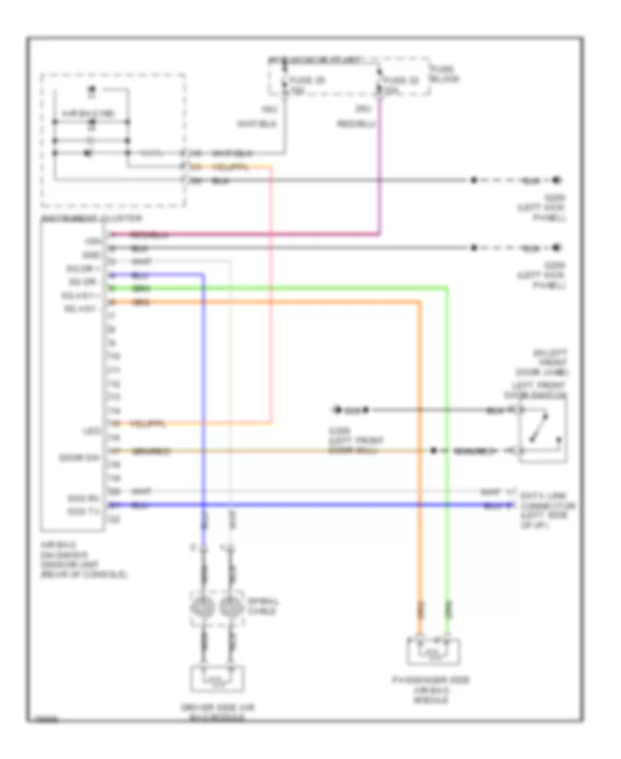 Supplemental Restraint Wiring Diagram for Nissan Pathfinder XE 1996