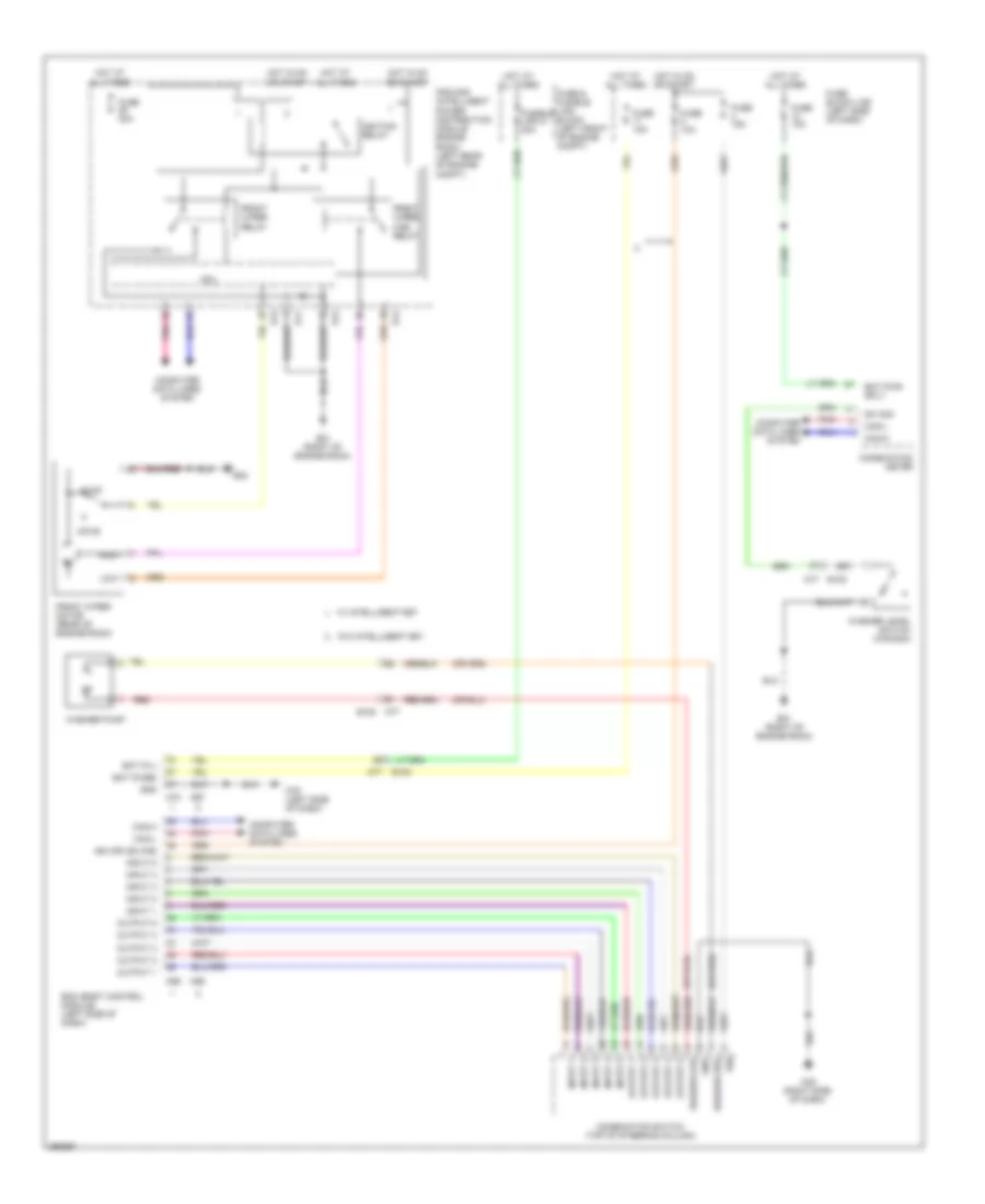 Электросхема передних стеклоочистителей дворников и омывателя лобового стекла для Nissan Cube S 2014