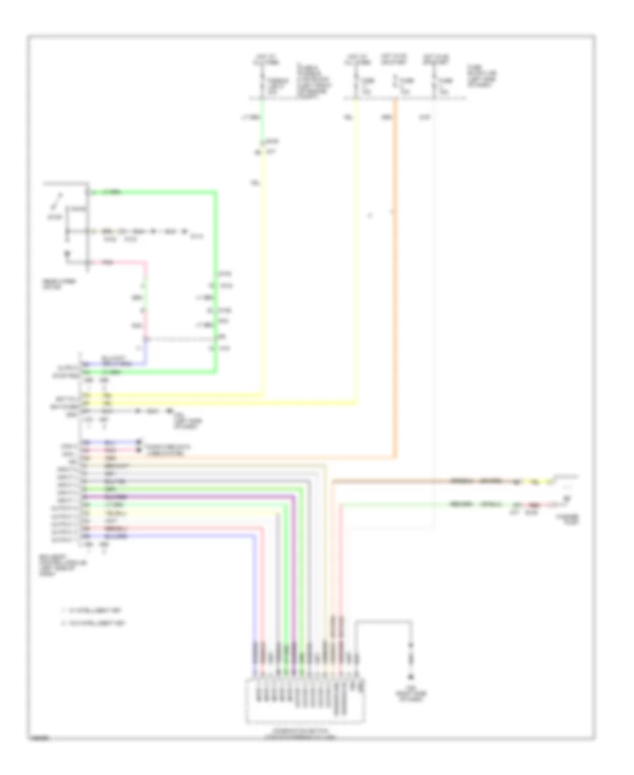 Электросхема заднего стеклоочистителя дворника и омывателя для Nissan Cube S 2014