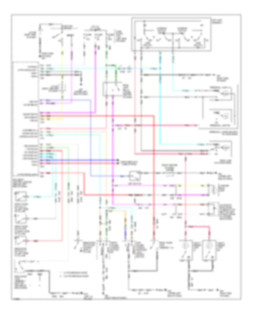 Courtesy Lamps Wiring Diagram, without Intelligent Key for Nissan Rogue SL 2014