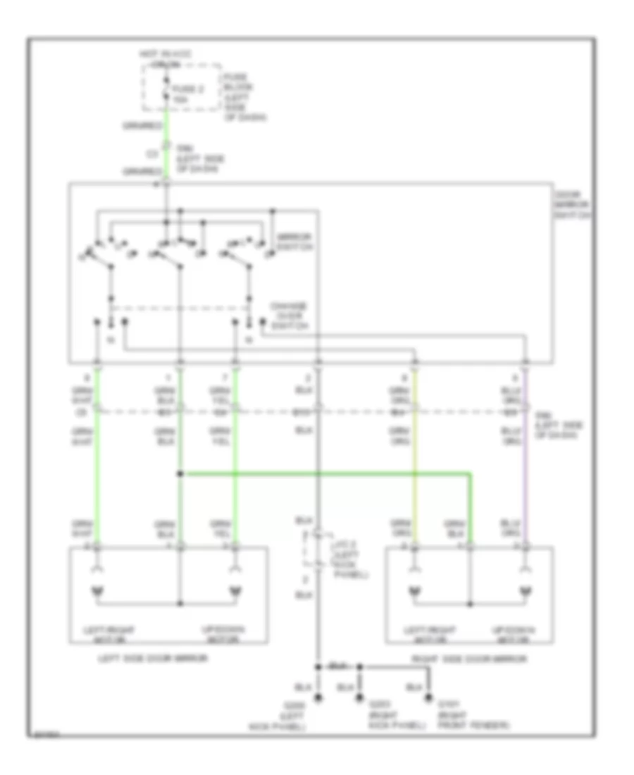 Power Mirror Wiring Diagram for Nissan Pickup XE 1996