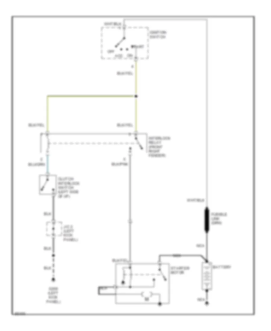 Starting Wiring Diagram M T for Nissan Pickup XE 1996