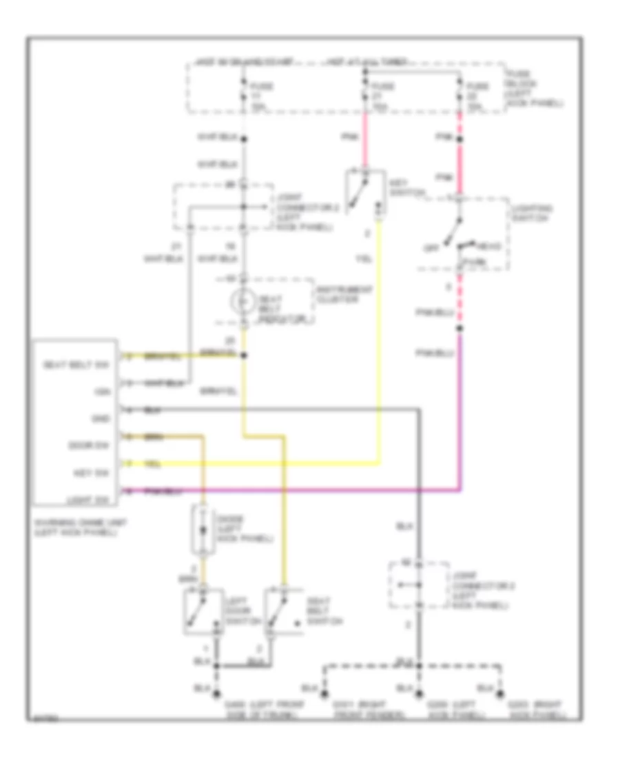 Warning System Wiring Diagrams for Nissan Pickup XE 1996