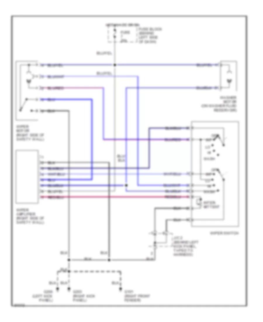 Intermittent WiperWasher Wiring Diagram for Nissan Pickup XE 1996