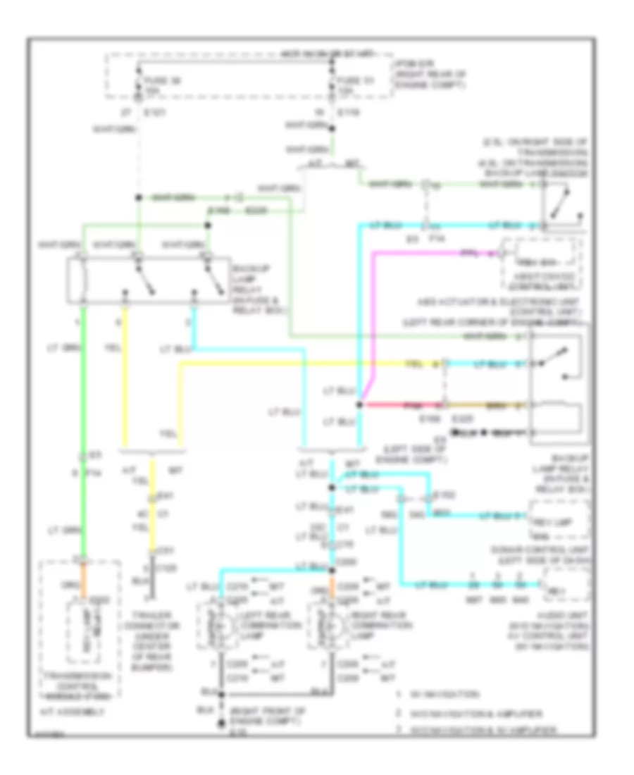 Backup Lamps Wiring Diagram for Nissan Frontier Desert Runner 2014