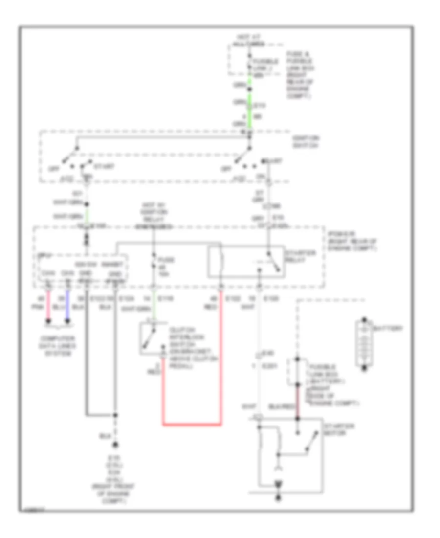 Starting Wiring Diagram, MT without Clutch Interlock for Nissan Frontier Desert Runner 2014