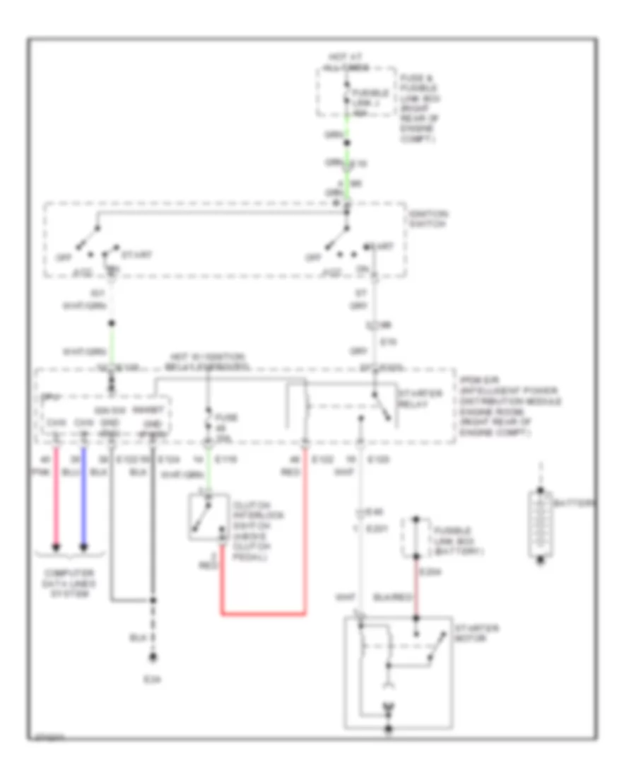 Starting Wiring Diagram, MT without Clutch Interlock Cancellation for Nissan Xterra X 2012