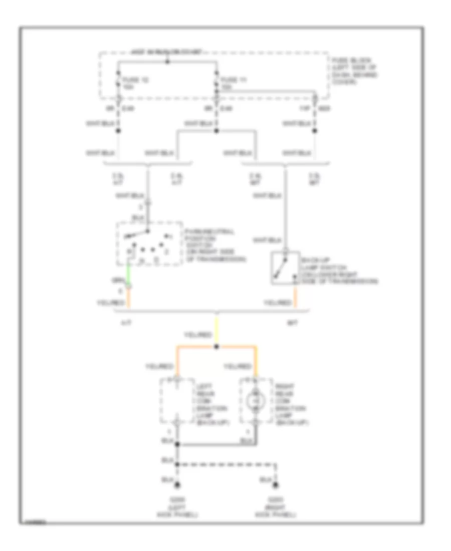 Back up Lamps Wiring Diagram for Nissan Frontier S C 2001