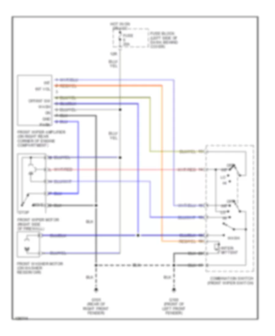 Неустойчивая Электросхема стеклоочистителя, дворников и омывателя для Nissan Frontier S/C 2001