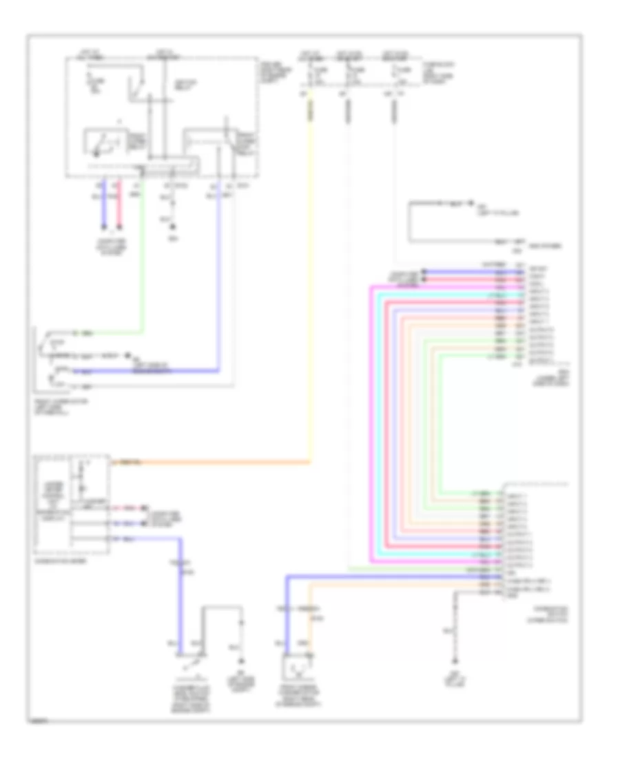 Электросхема передних стеклоочистителей дворников и омывателя лобового стекла для Nissan Xterra PRO-4X 2011