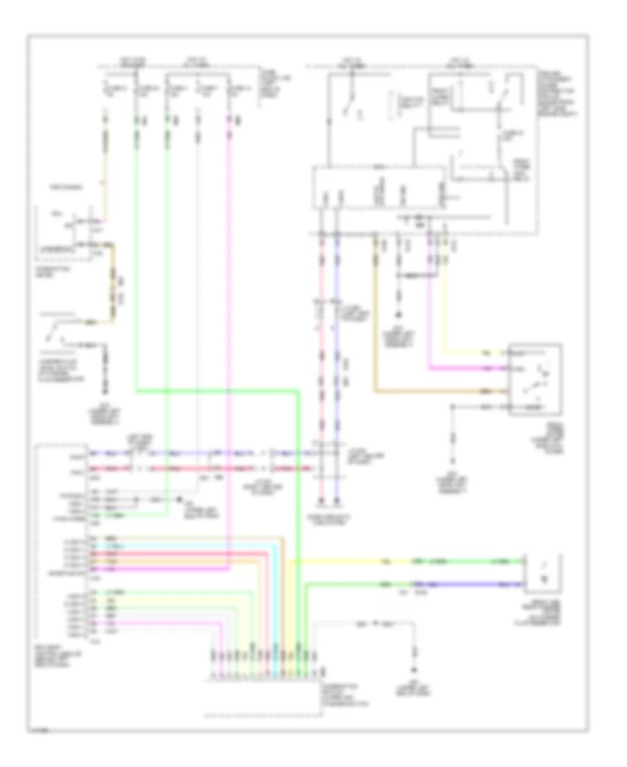 Электросхема передних стеклоочистителей дворников и омывателя лобового стекла для Nissan Rogue S 2014