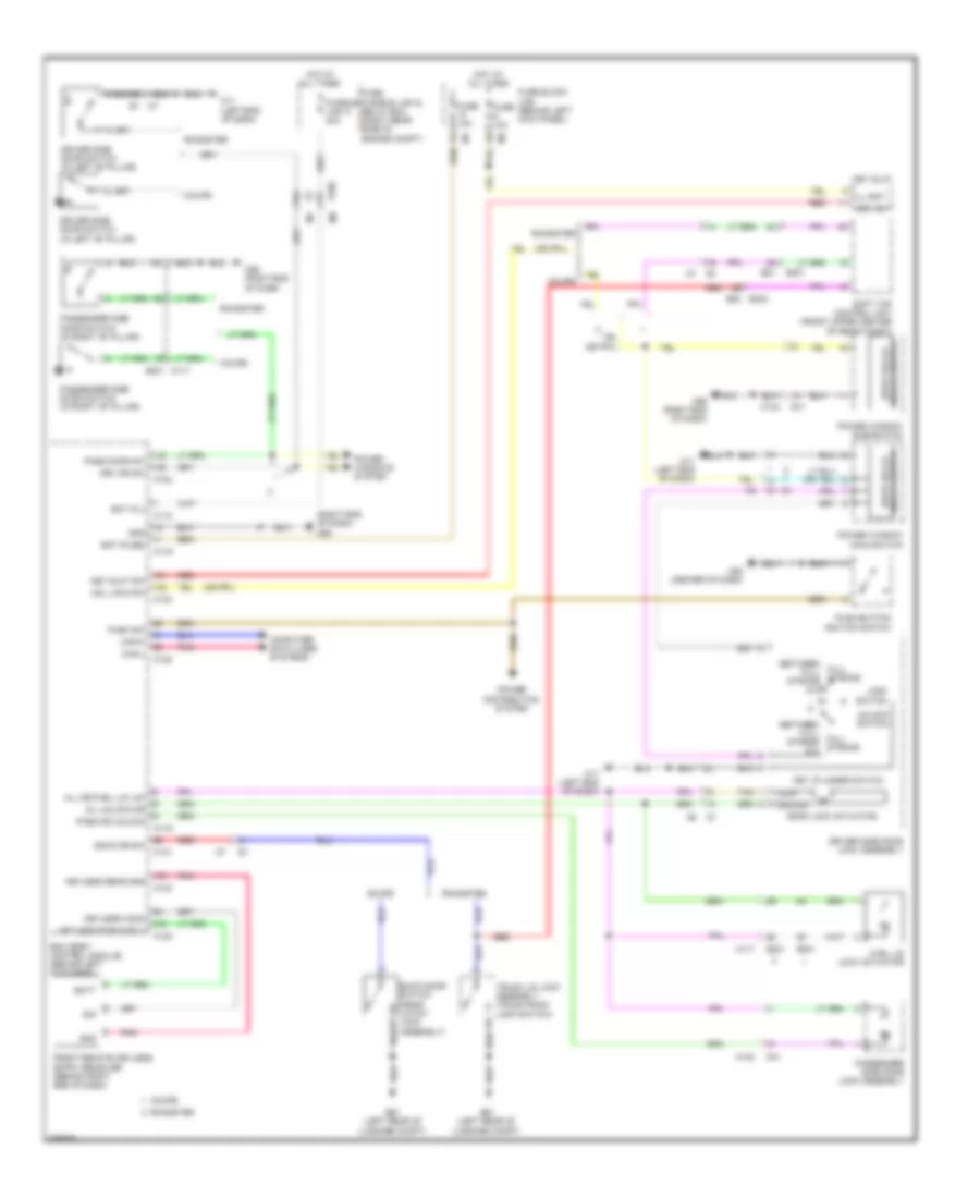 Power Door Locks Wiring Diagram without Intelligent Key Unit for Nissan 370Z 2013