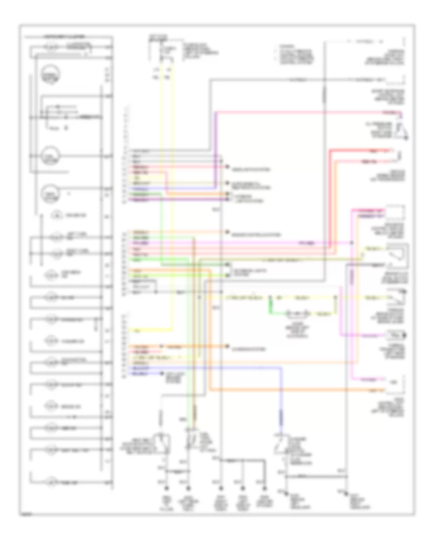 Instrument Cluster Wiring Diagram, without Tachometer for Nissan Sentra 1996