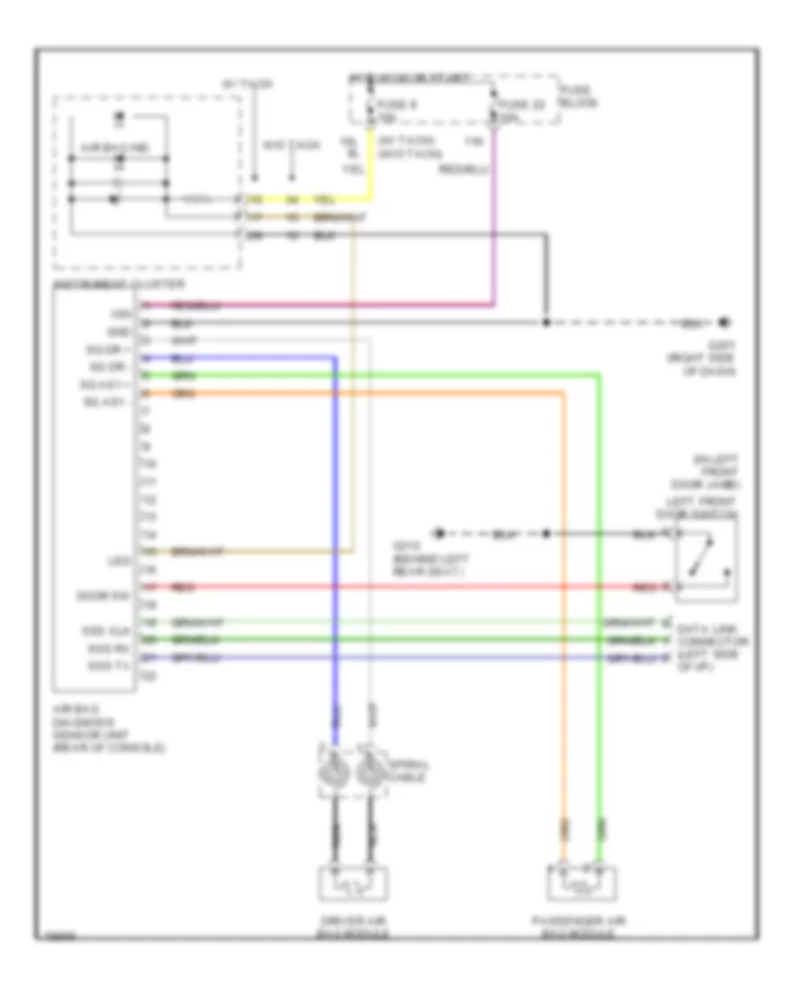 Supplemental Restraint Wiring Diagram for Nissan Sentra 1996