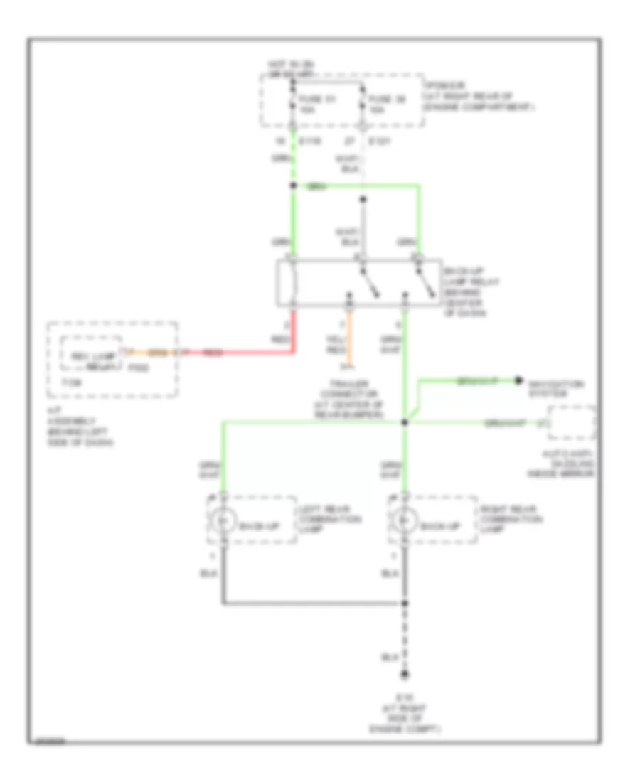 Backup Lamps Wiring Diagram for Nissan Titan LE 2007