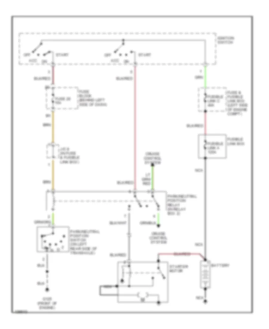 Starting Wiring Diagram, AT for Nissan Maxima GLE 2001